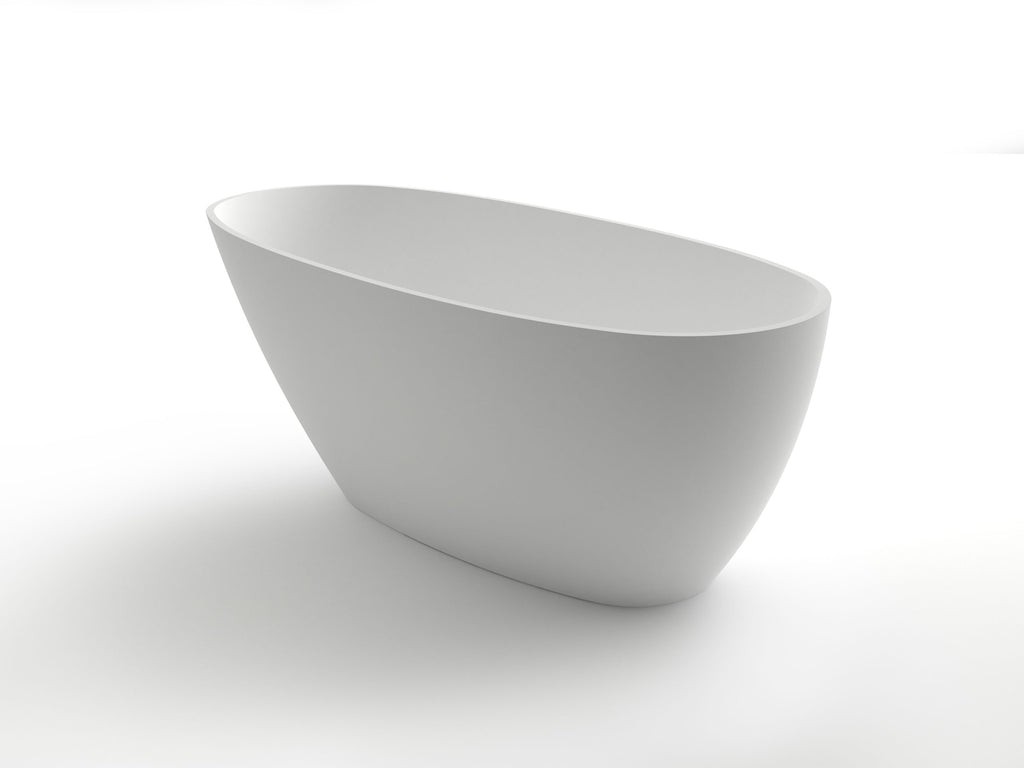 Kaskade KR06-1650 Oval Stone Bath with Overflow - Matte White