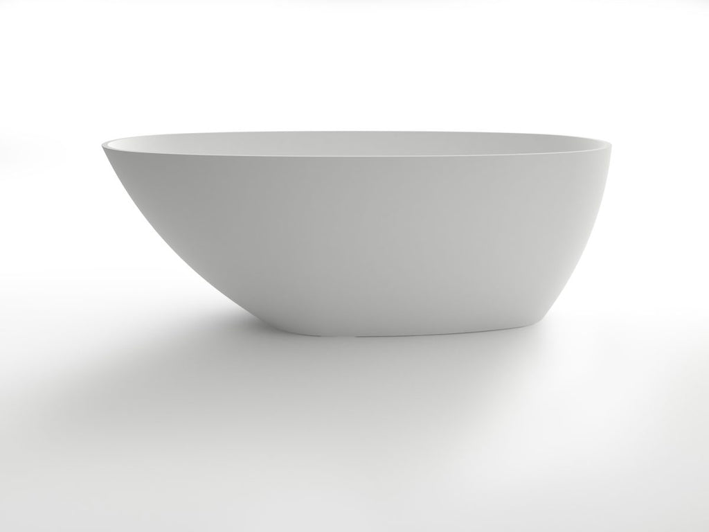 Kaskade KR06-1650 Oval Stone Bath with Overflow - Matte White