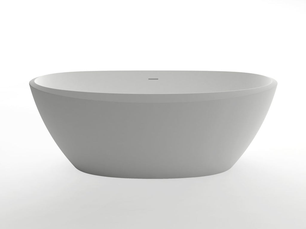 Kaskade KR07-1685 Oval Stone Bath with Overflow - Matte White