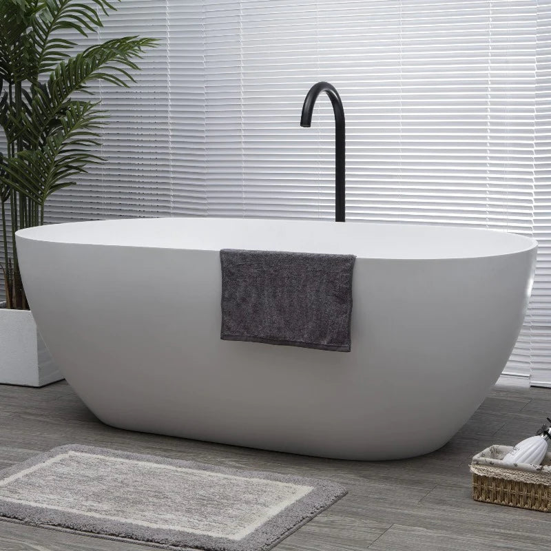 Kaskade Lucia Freestanding Stone Bath 1600mm - Matte White