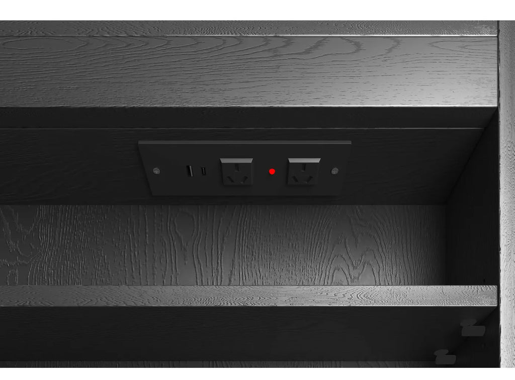 Otti Newport Soft Square LED Shaving Cabinet - Black Oak