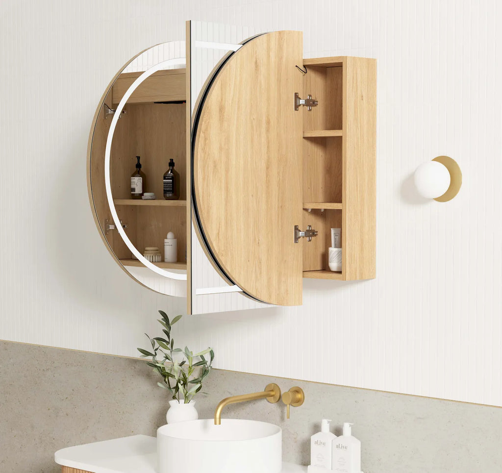 Otti Bondi LED Shaving Cabinet - Natural Oak