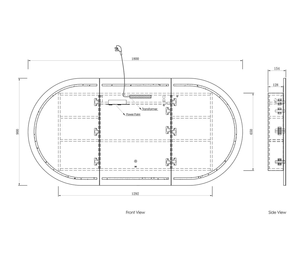 Otti Bondi LED Shaving Cabinet - Matte White