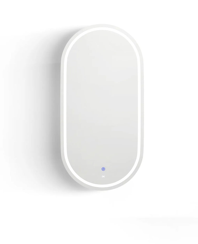 Otti Noosa Oval Shape LED Shaving Cabinet - Black Oak