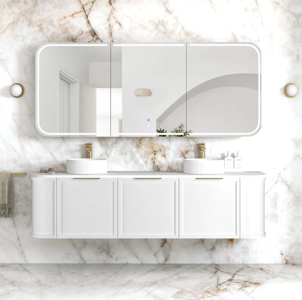 Otti Newport LED Shaving Cabinet - Matte White