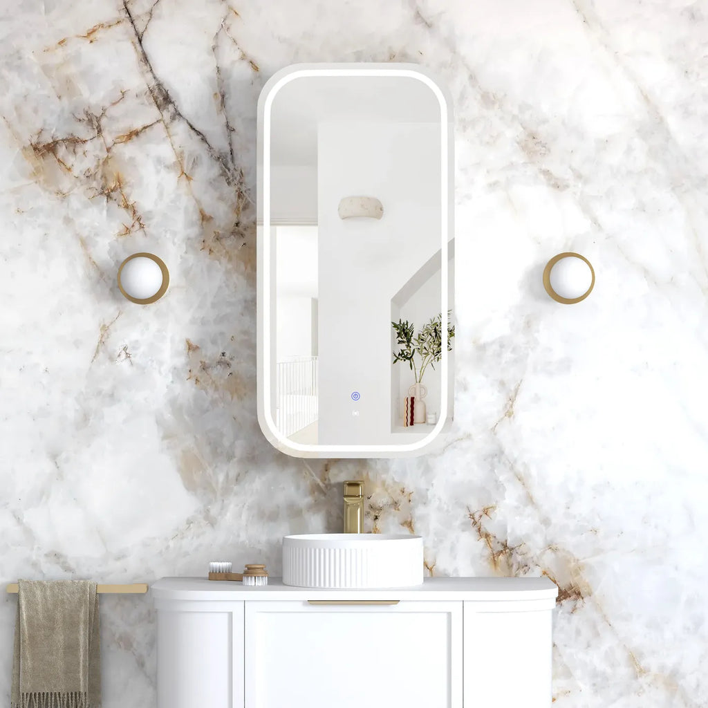 Otti Newport Soft Square LED Shaving Cabinet - Matte White