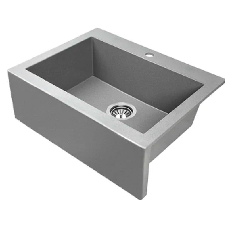 Granite Single Bowl Kitchen Sink 490x580x220mm - Grey