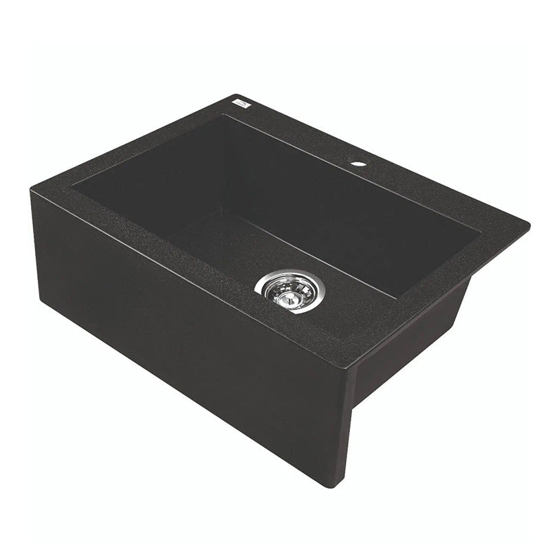 Granite Single Bowl Kitchen Sink 490x580x220mm - Black