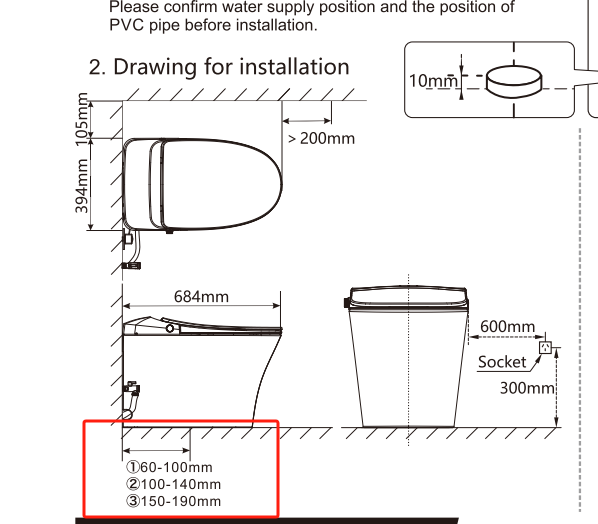 Enno Smart Electric Wall Faced Toilet - Gloss White