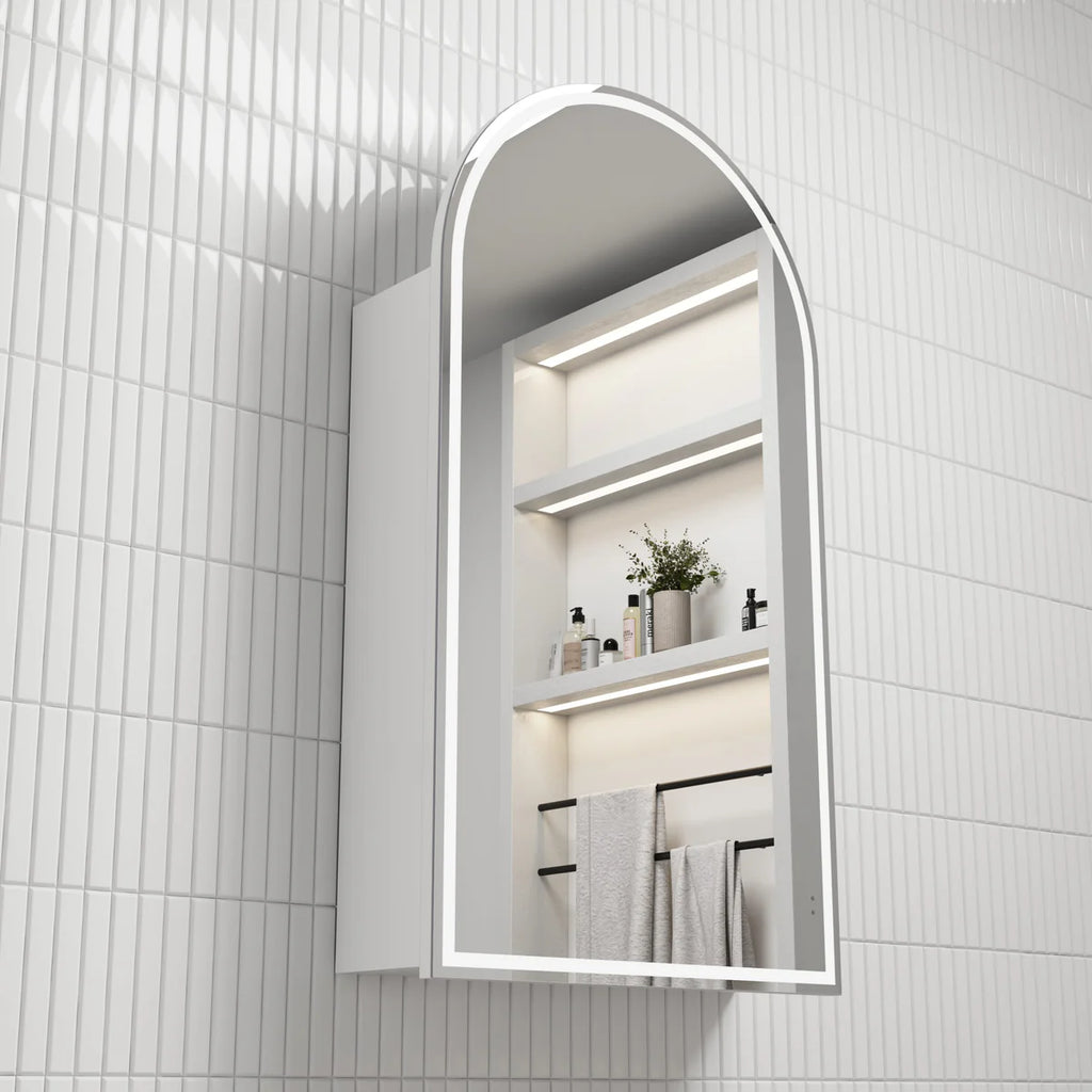 Aulic Canterbury LED Shaving Cabinet - Matte White