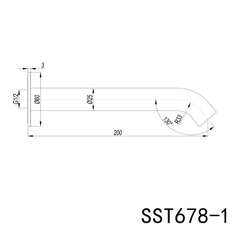 Elle 316 Stainless Steel Wall Spout - Gunmetal