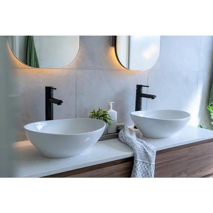 Meir Round Tall Basin Mixer - Matte Black