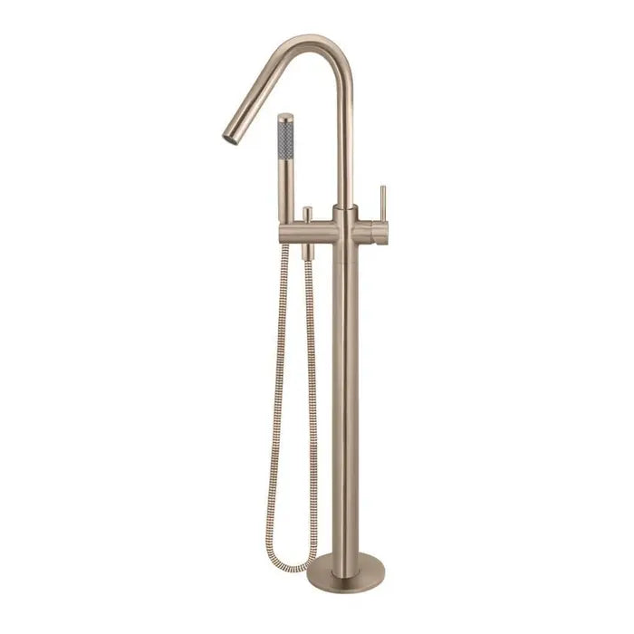 Meir Round Freestanding Bath Spout Plus Hand Shower - Champagne Rose Gold