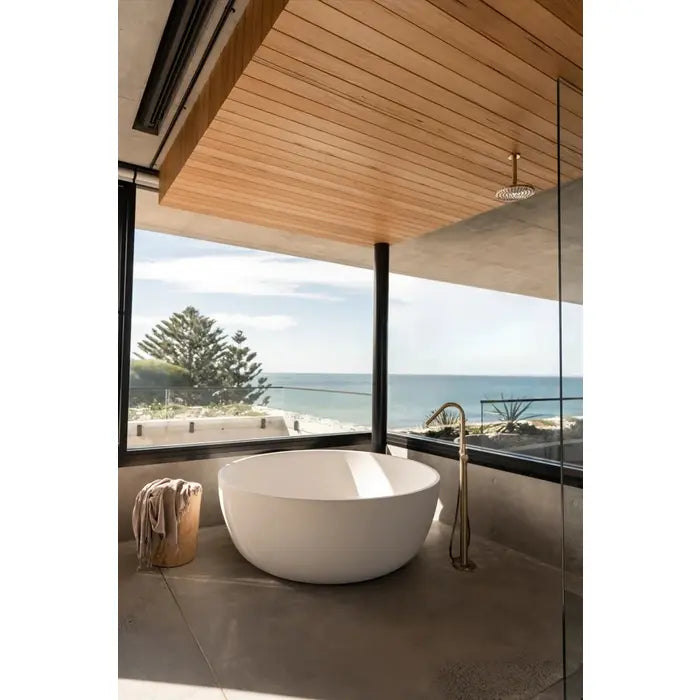 Meir Round Freestanding Bath Spout Plus Hand Shower - Tiger Bronze