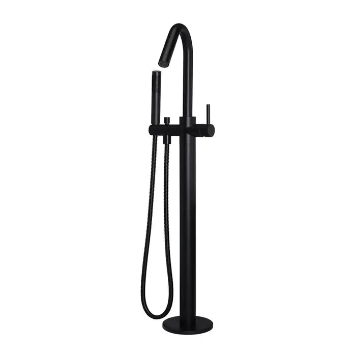 Meir Round Freestanding Bath Spout Plus Hand Shower - Matte Black