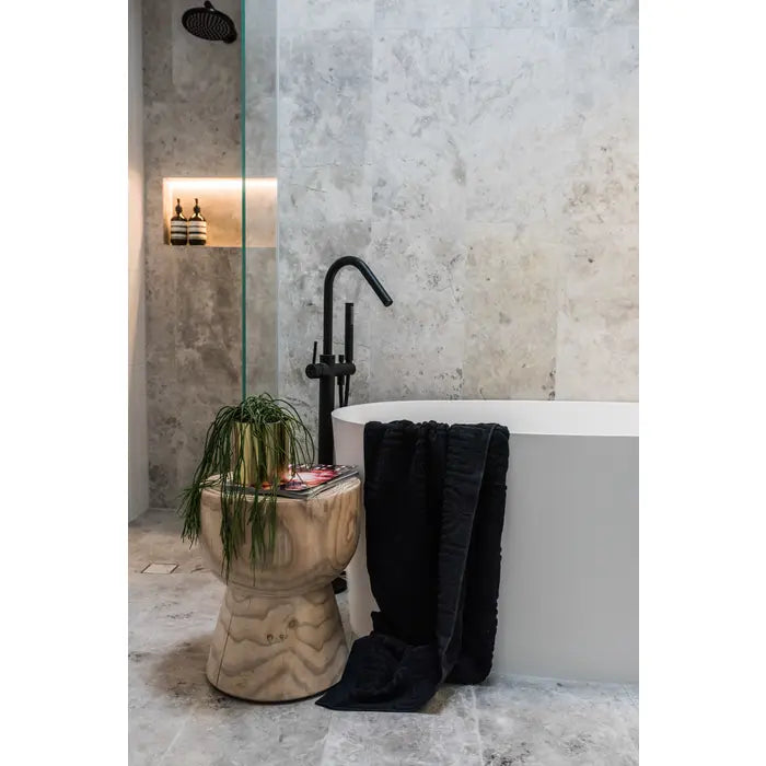 Meir Round Freestanding Bath Spout Plus Hand Shower - Matte Black