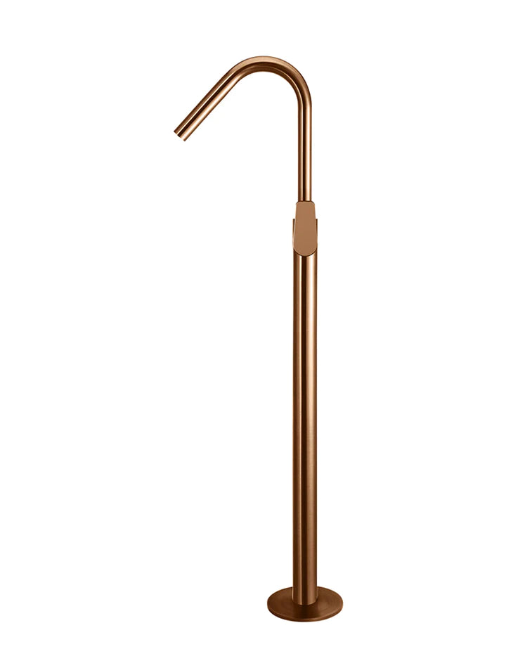 Meir Round Freestanding Bath Spout Plus Hand Shower - Lustre Bronze