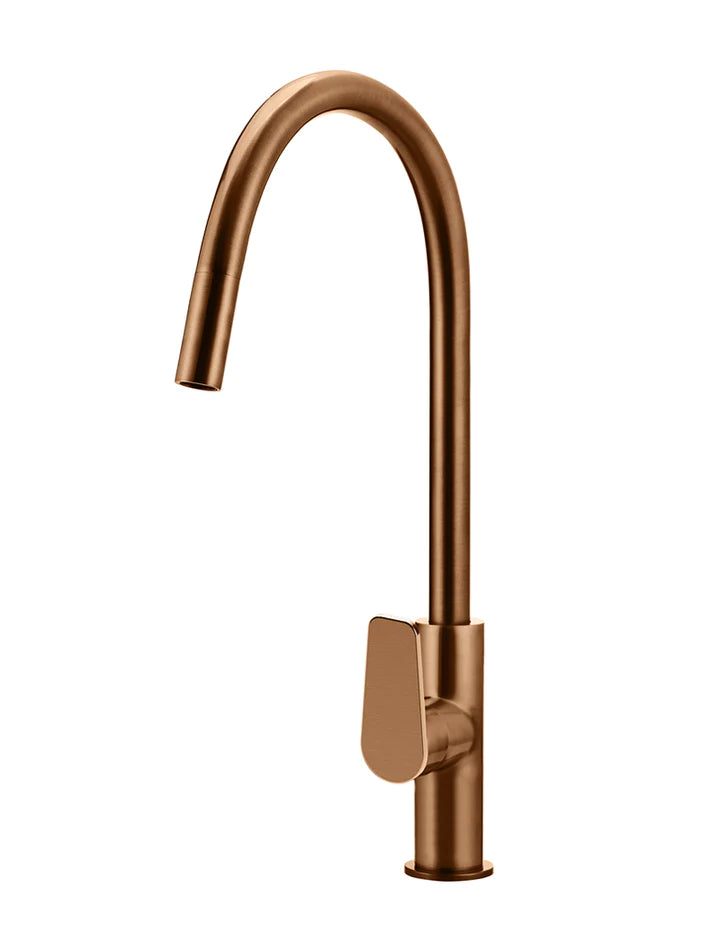 Meir Round Piccola Pull Out Kitchen Mixer Tap - Lustre Bronze