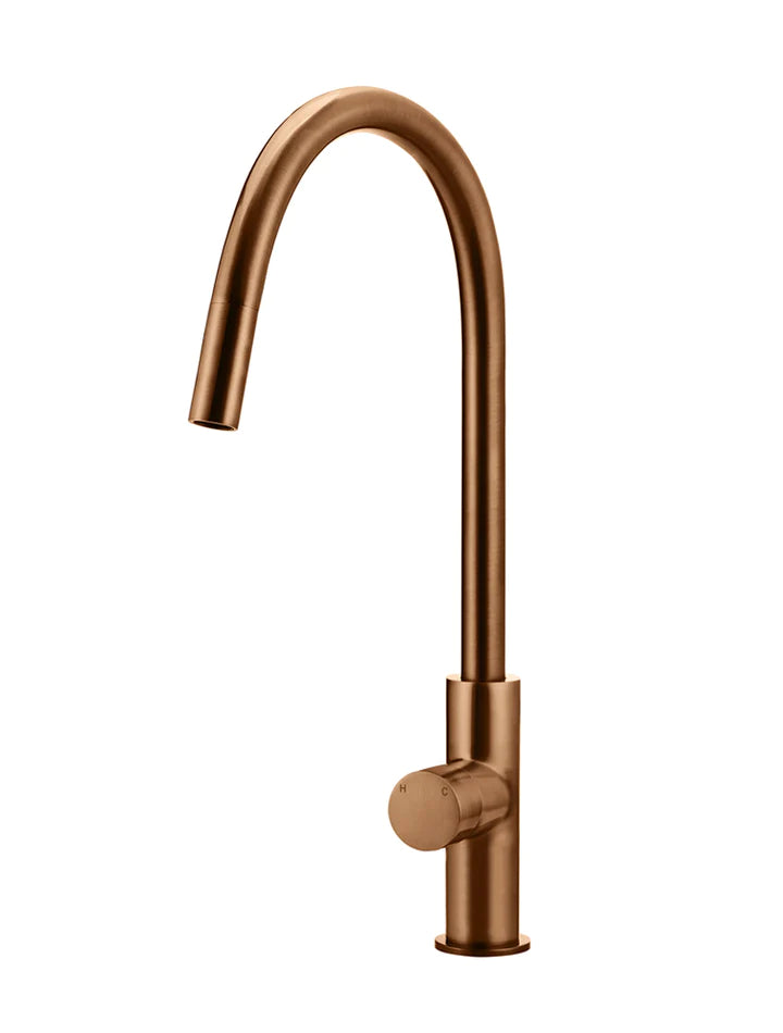 Meir Round Piccola Pull Out Kitchen Mixer Tap - Lustre Bronze