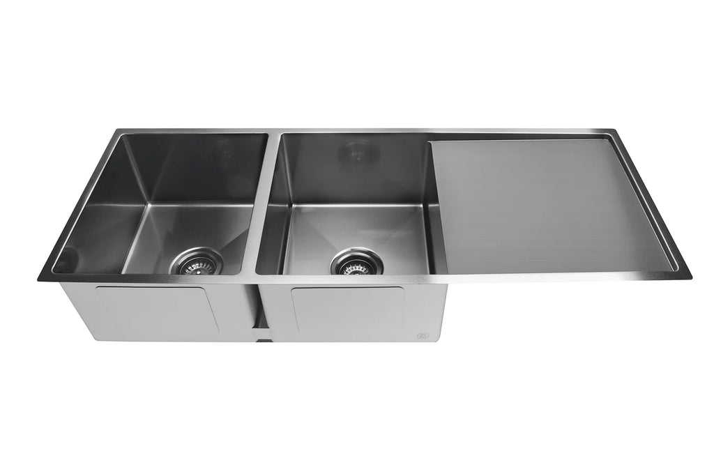 Meir Kitchen Sink Double Bowl 1160 x 440 - Gunmetal Black