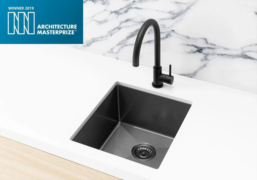 Meir Kitchen Single Bowl Sink 380 x 440 - Gunmetal Black