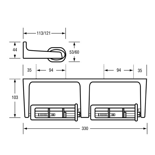 Metlam Toilet Roll Holder with Restricted Feed - Grey