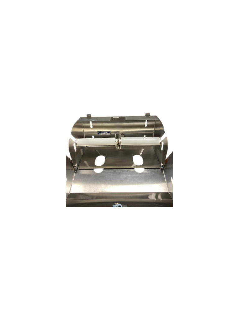 Metlam Double Toilet Roll Holder Lockable - Satin Stainless Steel