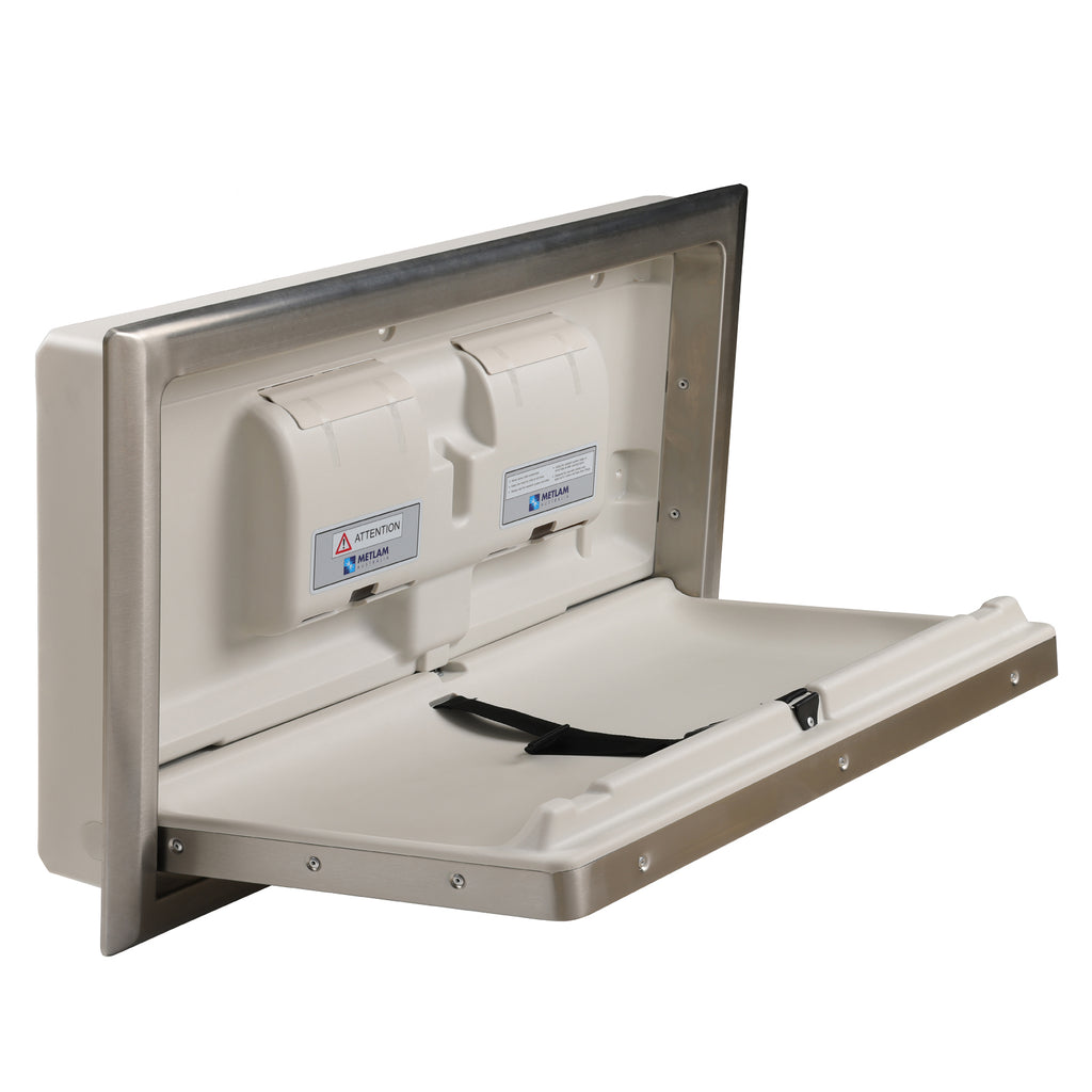 Metlam Recessed Horizontal Baby Change Station - Stainless Steel