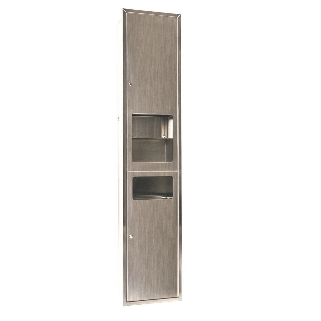 Metlam Accessible Paper Towel Dispenser, Hand Dryer & Waste Receptacle - Recessed - Satin Stainless Steel