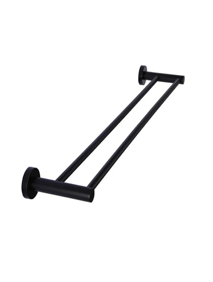 Meir Round Double Towel Rail - Matte Black