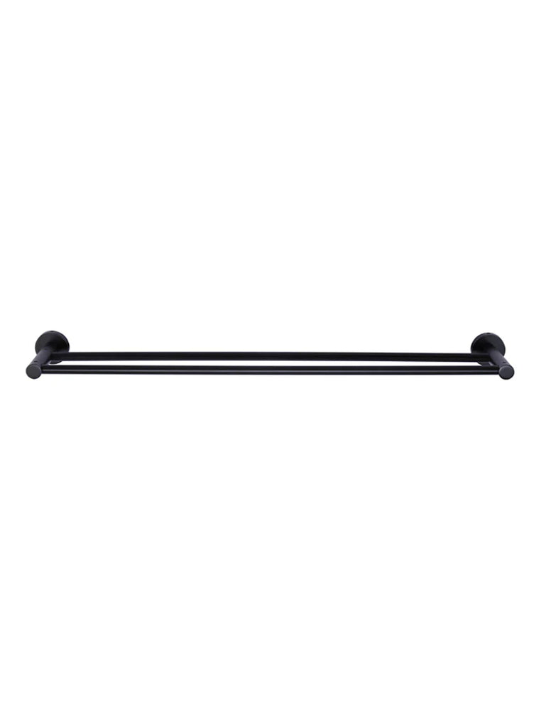 Meir Round Double Towel Rail - Matte Black