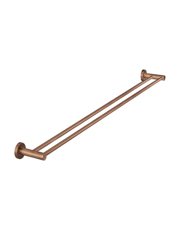 Meir Round Double Towel Rail - Lustre Bronze