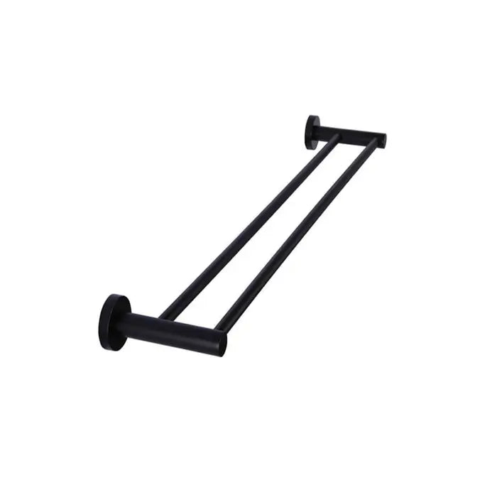 Meir Round Double Towel Rail - Matte Black