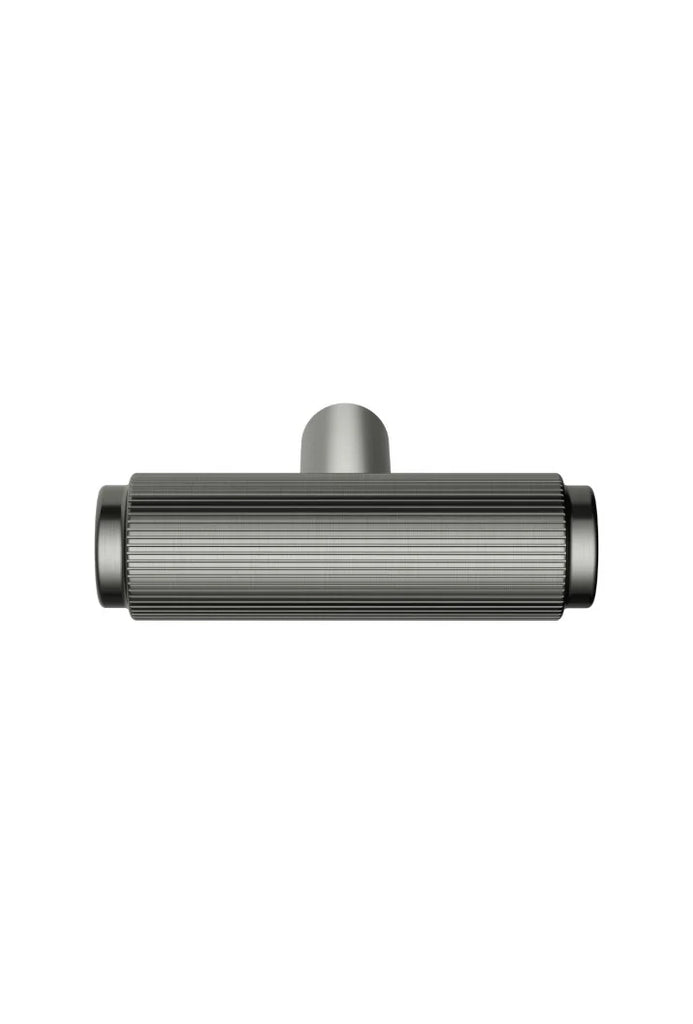 Meir Öppen T-Pull Cabinet Handle (Linear Knurled) - Shadow Gunmetal