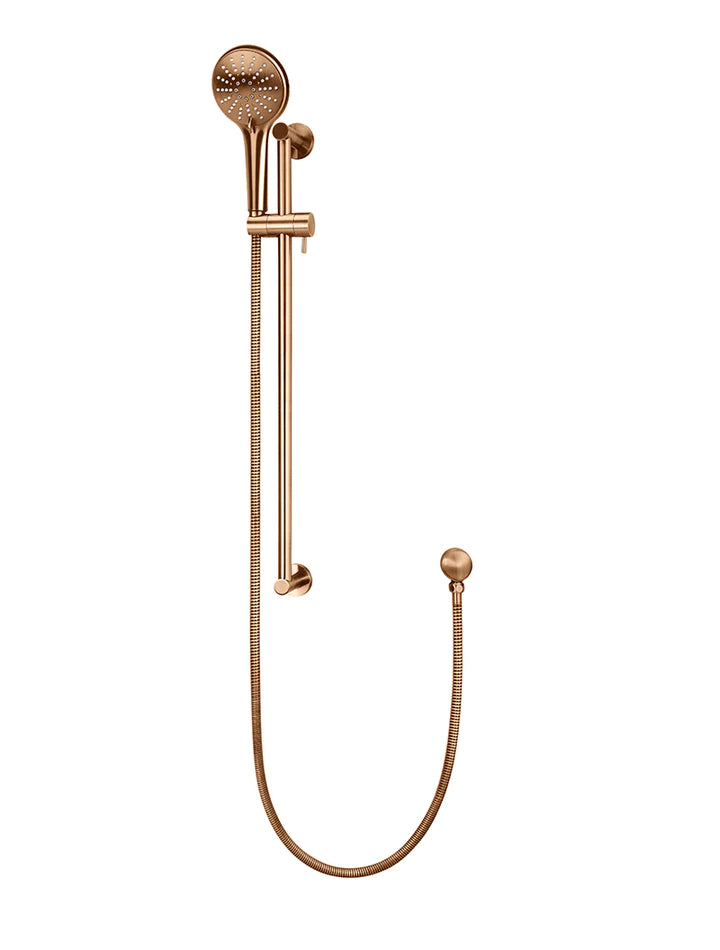 Meir Round Shower On Rail Column - Lustre Bronze