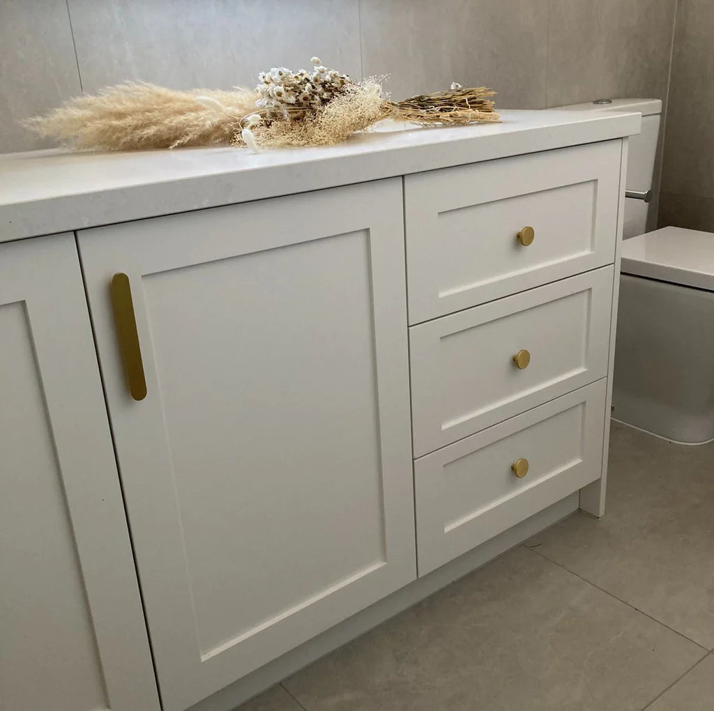 Manovella Brushed Brass Oval Profile Cabinet Pull - Imogen