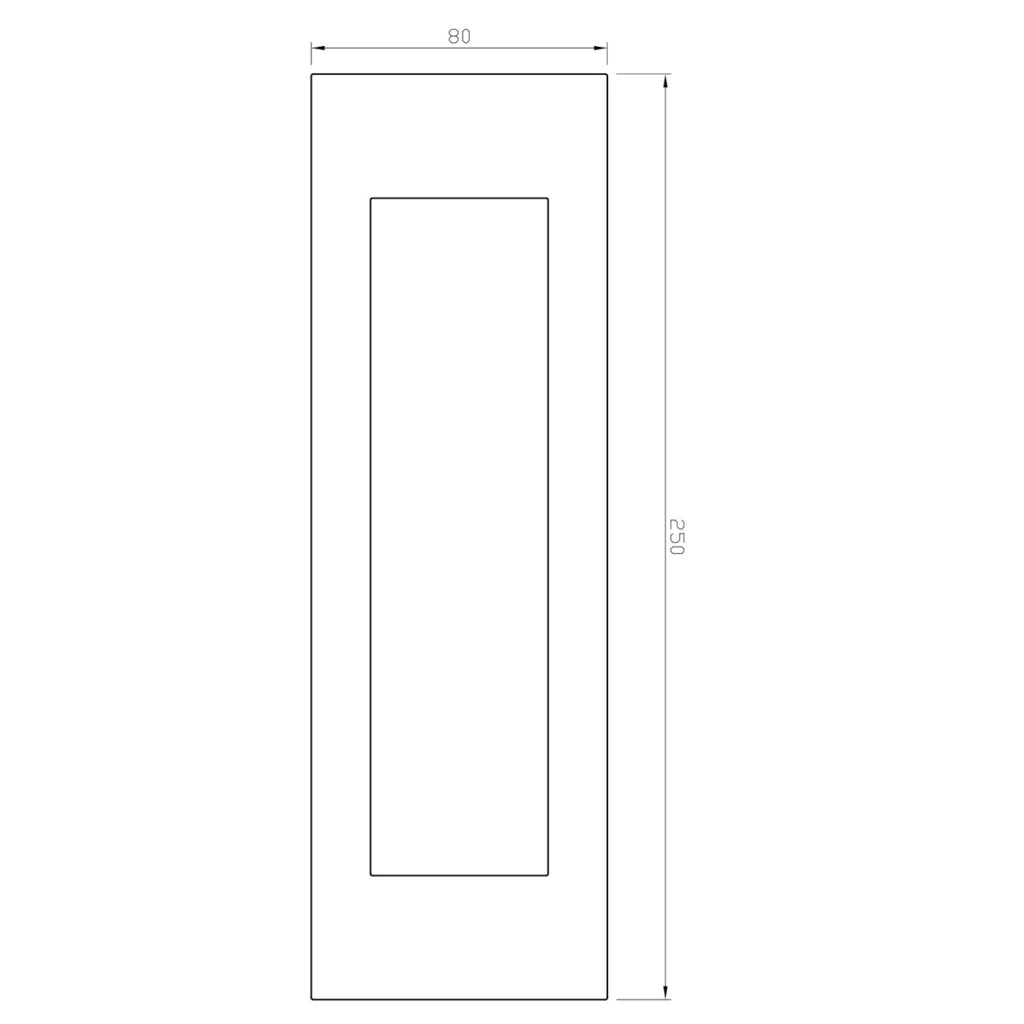 Manovella Sliding Door Flush Pull 250mm x 80mm - Matte Black