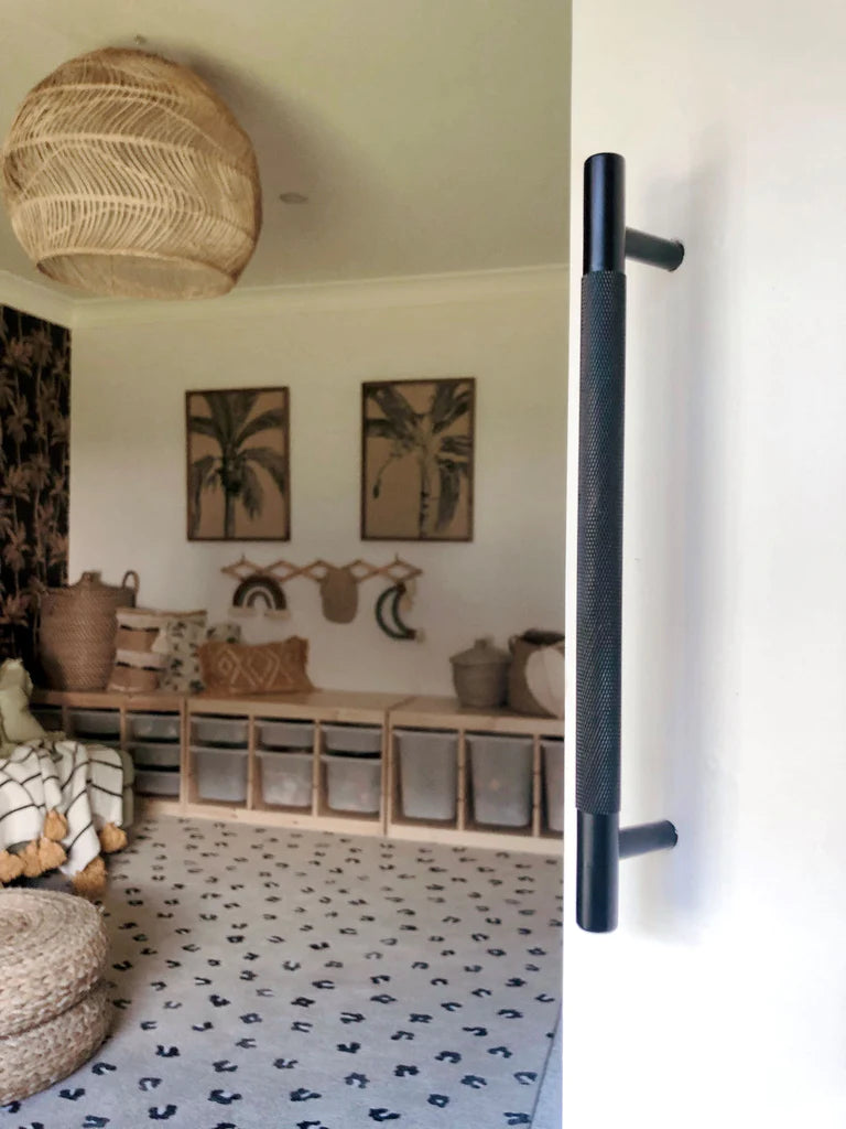 Manovella Matte Black Knurled Drawer Pull - Charmian