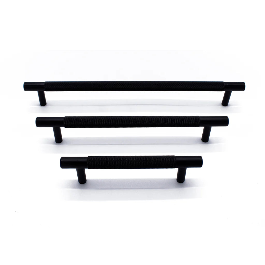 Manovella Matte Black Knurled Drawer Pull - Charmian