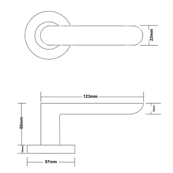 Manovella Passage Door Handle - Fairhaven - Matte Black