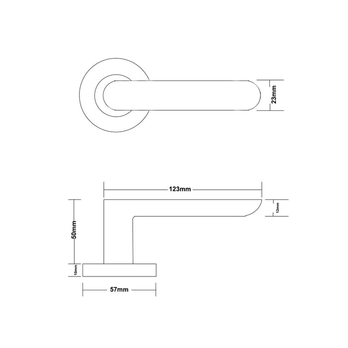 Manovella Privacy Door Handle - Fairhaven -Matte Black