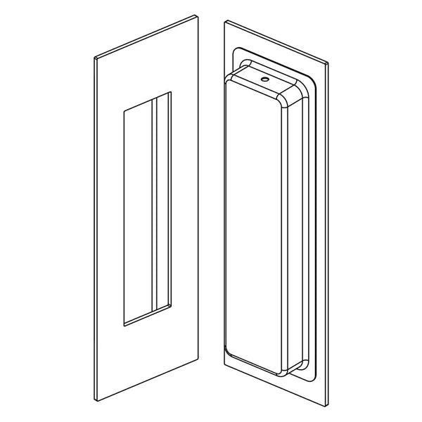 Manovella Sliding Door Flush Pull 150mm x 50mm - Matte Black