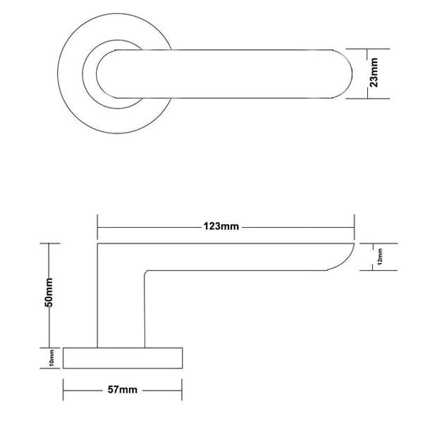 Manovella Passage Door Handle - Fairhaven - Satin Brass