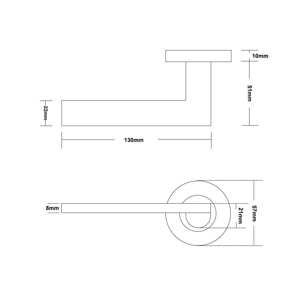 Manovella Privacy Door Handle - Hamilton - Satin Brass