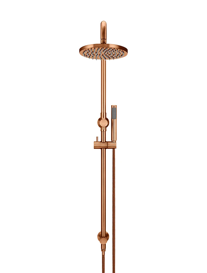 Meir Round Combination Shower Rail and Hand Shower - Lustre Bronze
