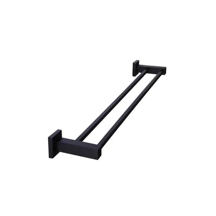 Meir Round Double Towel Rail - Matte Black
