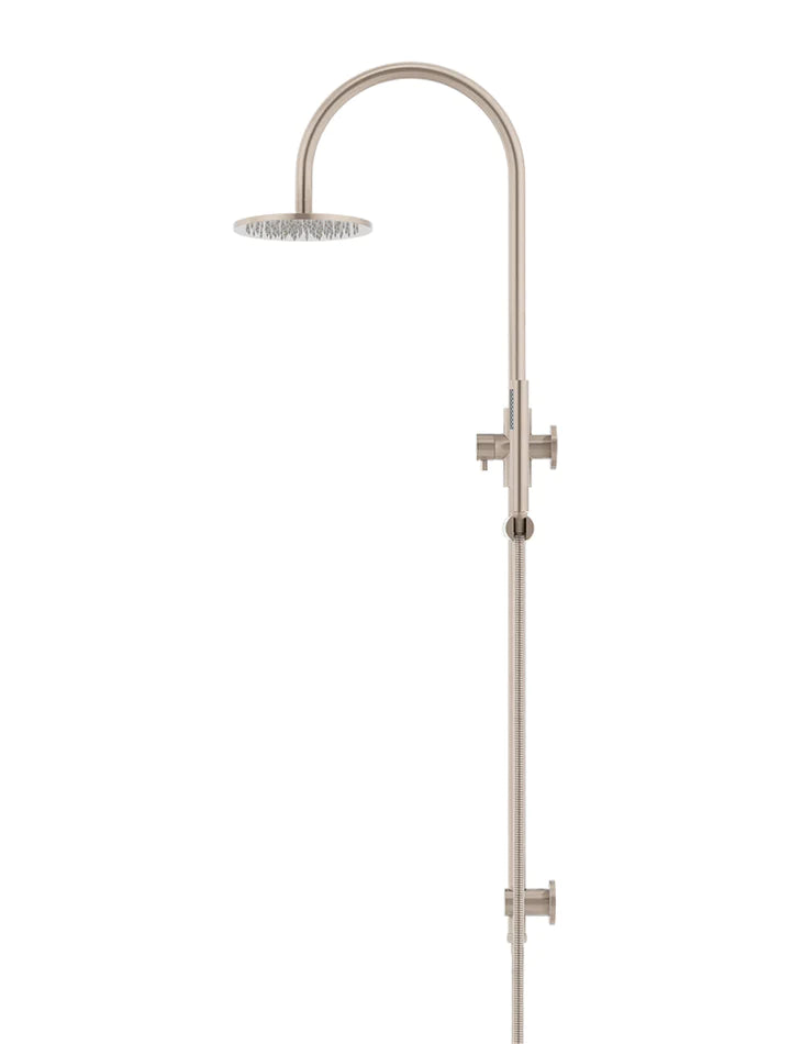 Meir Round Gooseneck Combination Shower Set - Champagne