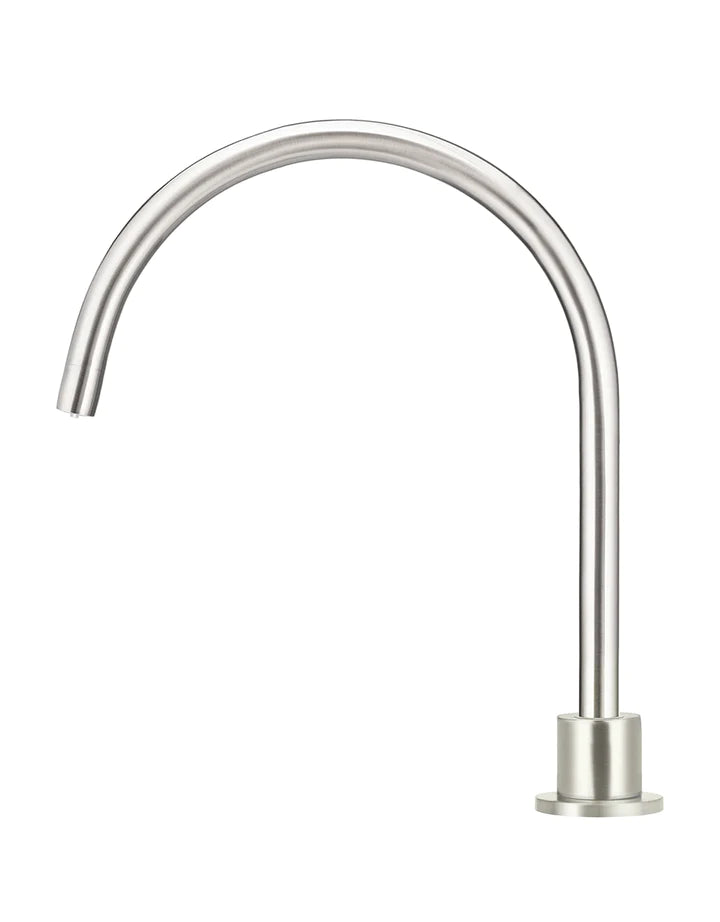 Meir Round Gooseneck High-Rise Swivel Hob Spout - Brushed Nickel