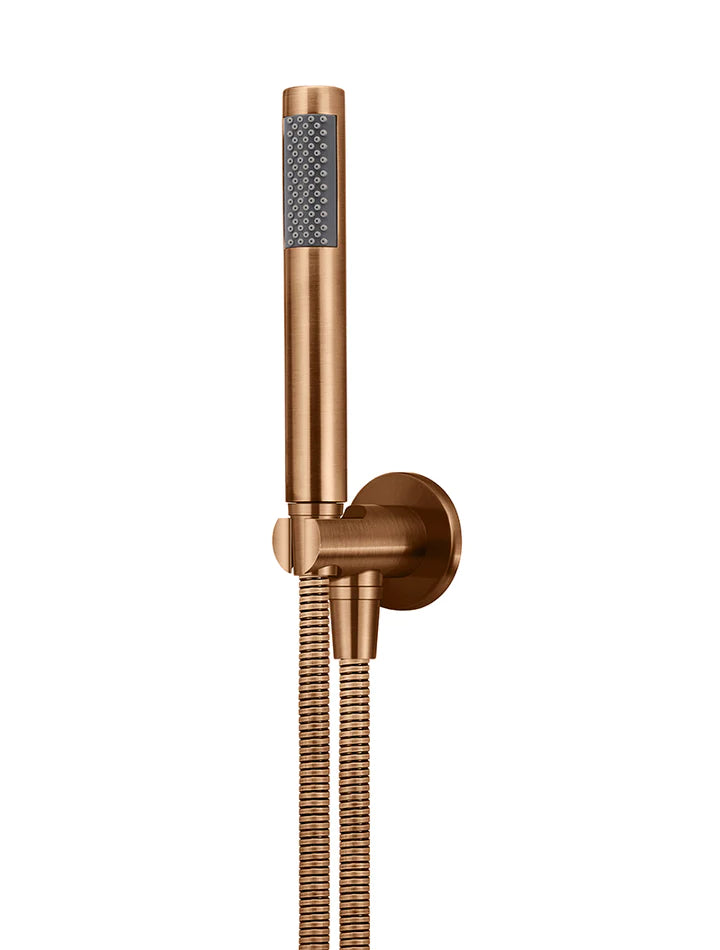 Meir Round Hand Shower On Fixed Bracket - Lustre Bronze