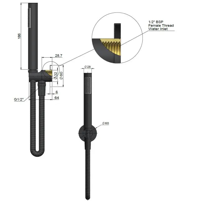 Meir Round Hand Shower On Fixed Bracket - Tiger Bronze